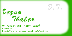 dezso thaler business card