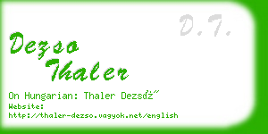 dezso thaler business card